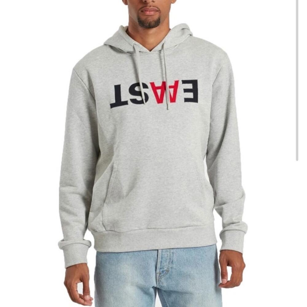 Wood Wood Men's Heathrow Pullover Hoodie Grey Embroidered Logo Size Large